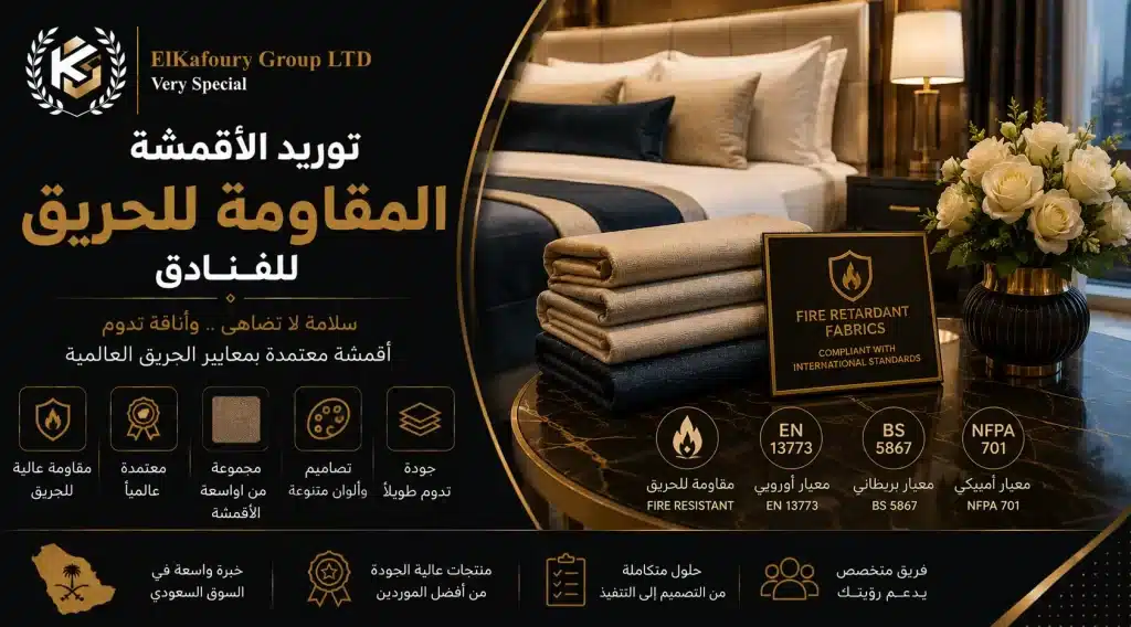 توريد الأقمشة المقاومة للحريق للفنادق